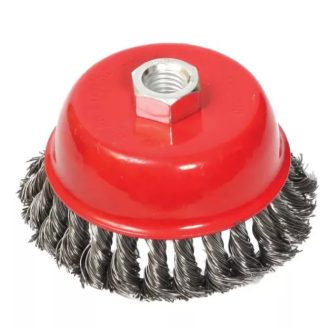 Fazékkefe 100mm x M14- 0,5 csavart, edzett,